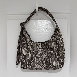 BAGGU Mini Nylon Shoulder Bag Snakeskin Print